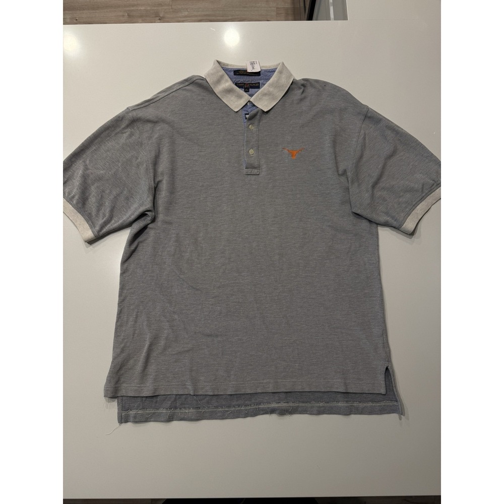 Tommy Hilfiger Texas Longhorns Golf Polo Shirt XL Grey 100% Cotton